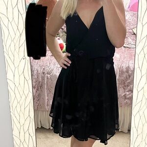 Aggie black flowy wrap dress